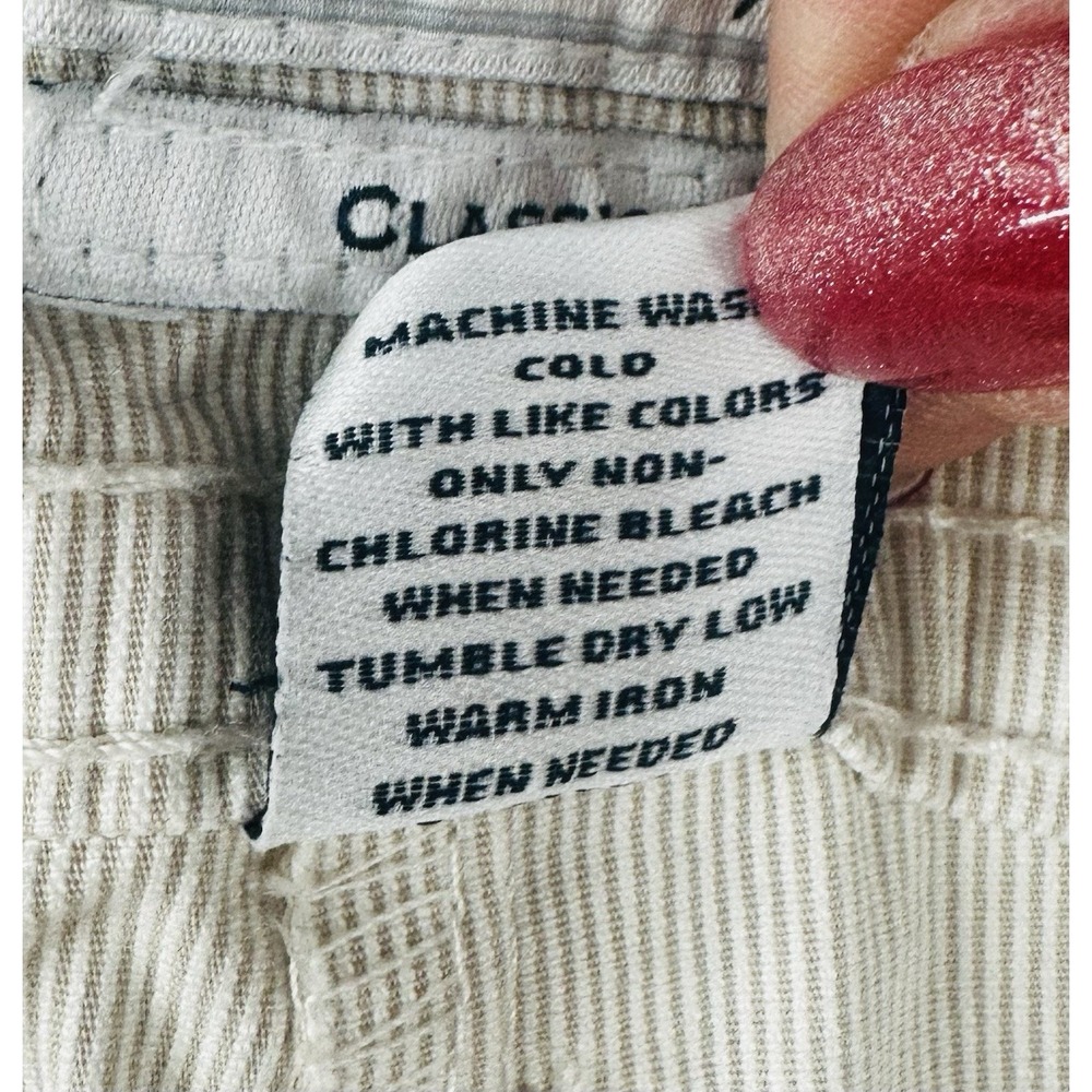 Charter Club Womens Pant Shop Sz 14 Classic Pants Beige Pinstripe Capri JJ22 - Picture 6 of 9